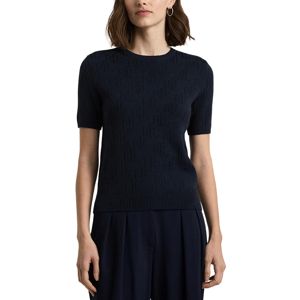 Lauren Ralph Lauren Monogram Jacquard Short-Sleeve Sweater